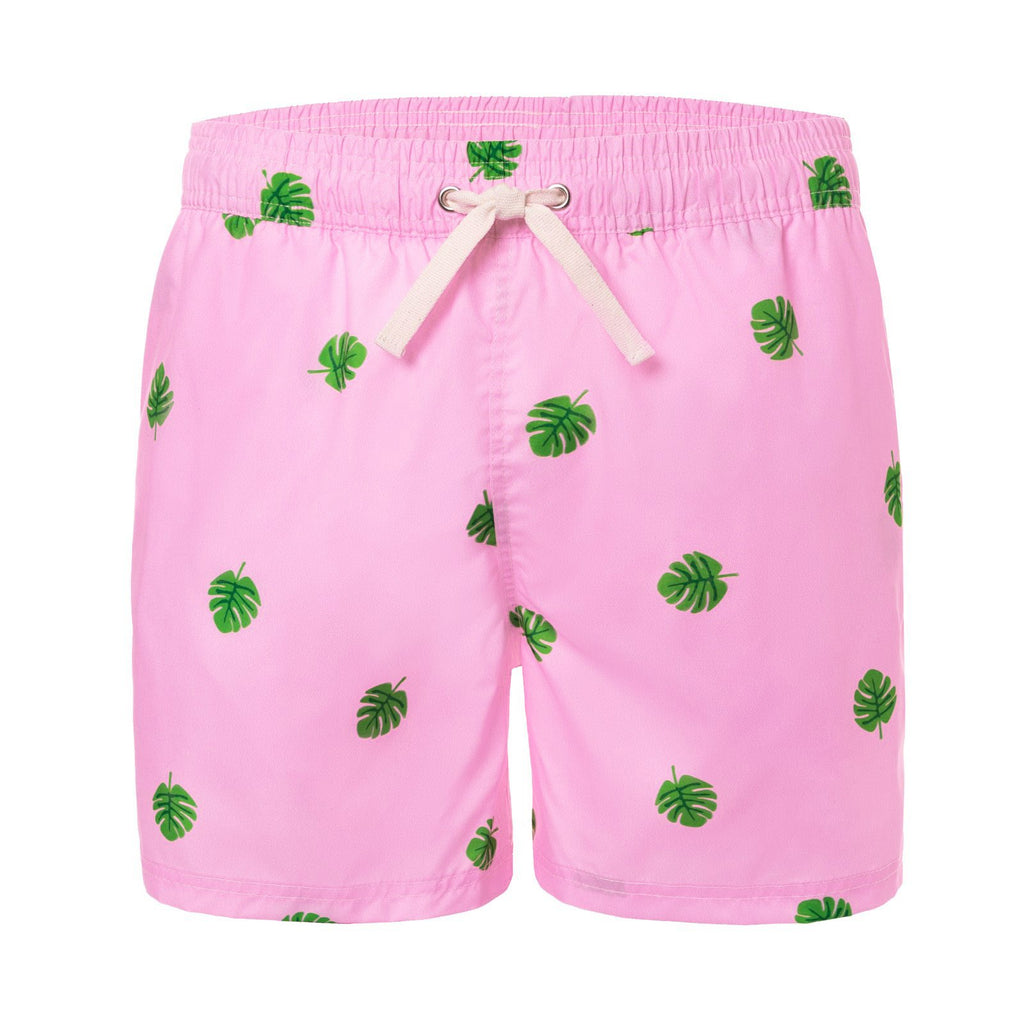 Banana Tree on Pink Men's Swim Trunks