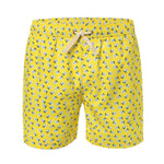 Flower Print on Yellow Men's Swim Trunks