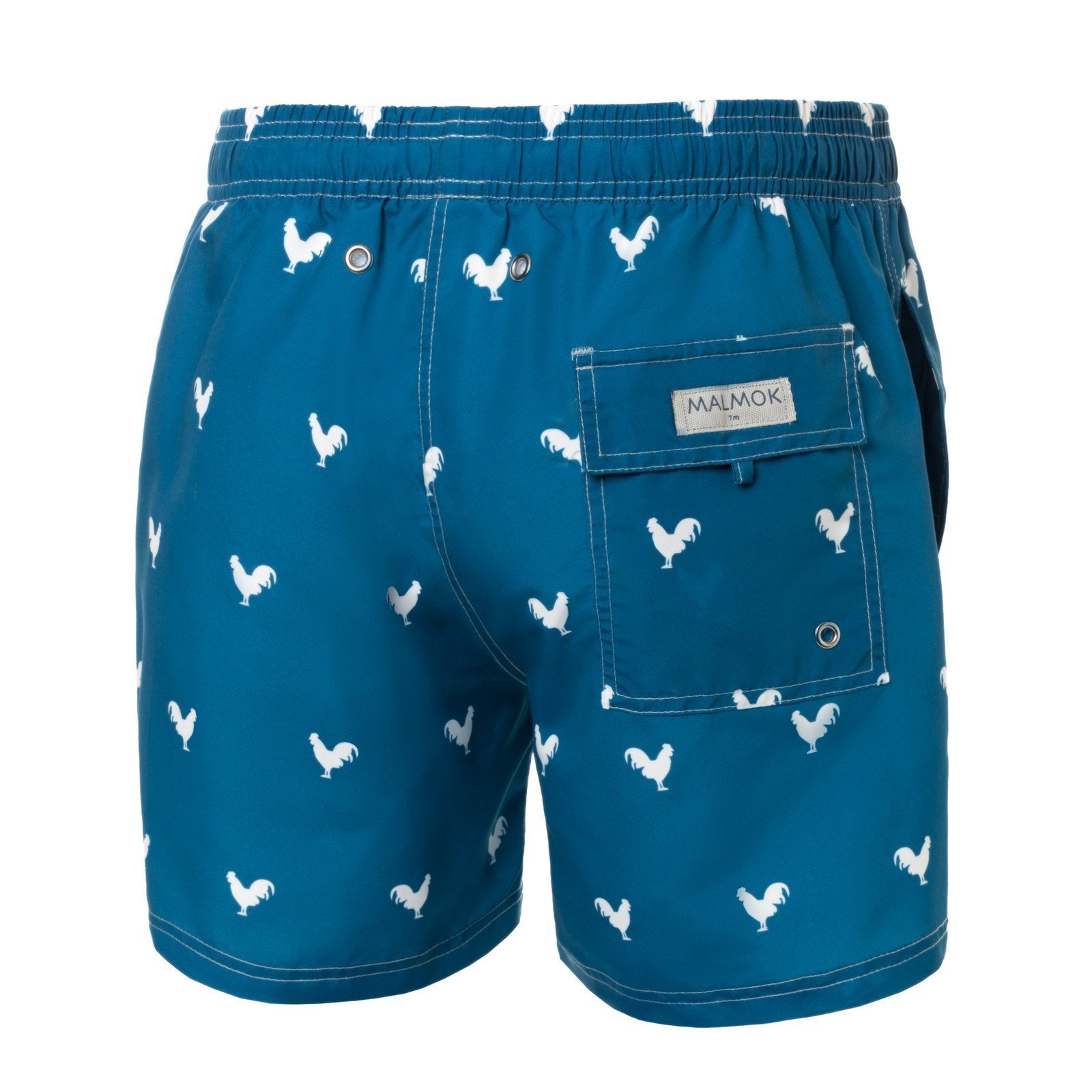 Rooster on Navy Blue Men's Swim Trunks