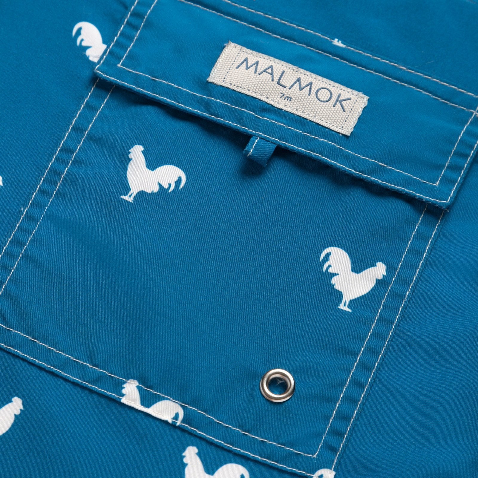 Rooster on Navy Blue Men's Swim Trunks