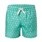 Star Print Turquoise Men's Swim Trunks