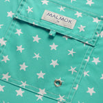 Star Print Turquoise Men's Swim Trunks