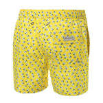 Flower Print on Yellow Men's Swim Trunks
