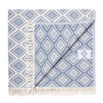Blue Gray Diamond Turkish Cotton Towel